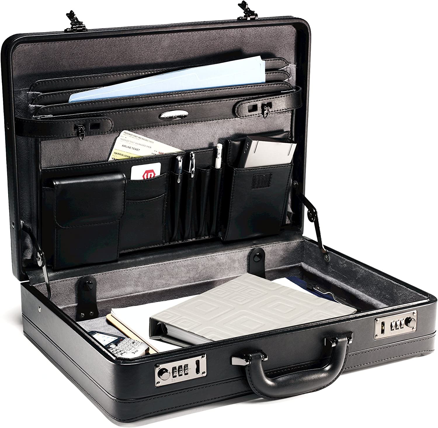 Samsonite Bonded Leather Attache, Black, One Size - Image 6